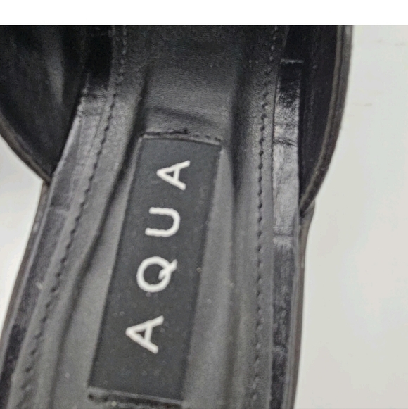 Aqua Womens Gina Loafer Mules Leather Croc Print Slip On Round Toe Black 6M - Picture 6 of 10